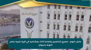 عاجل اليوم.. مصرع شخصين وإصابة ثالث بمشاجرة في قرية عنيبة بنصر النوبة بأسوان